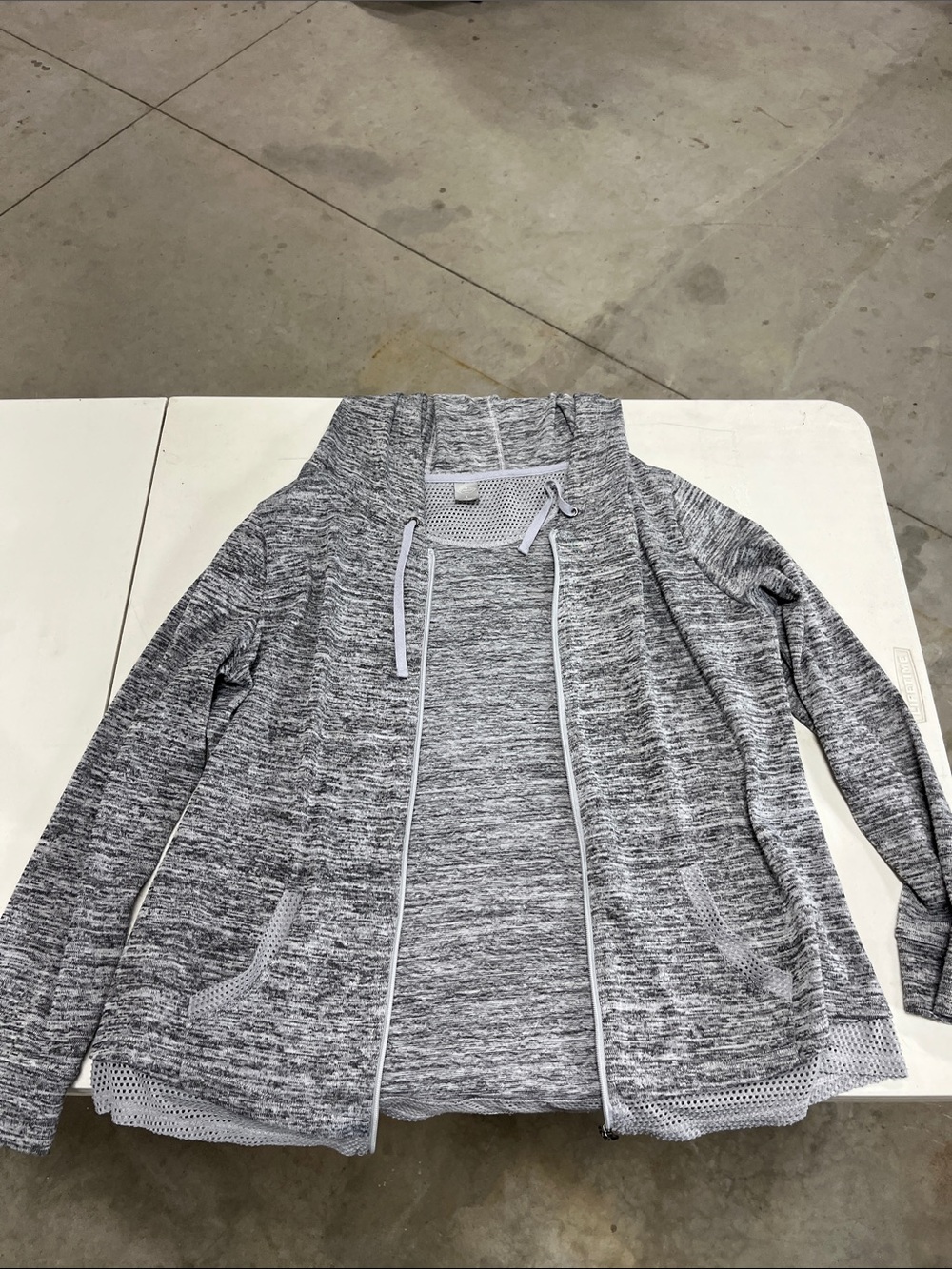St. John's Bay Gray Marled Open-Front Hoodie Cardigan